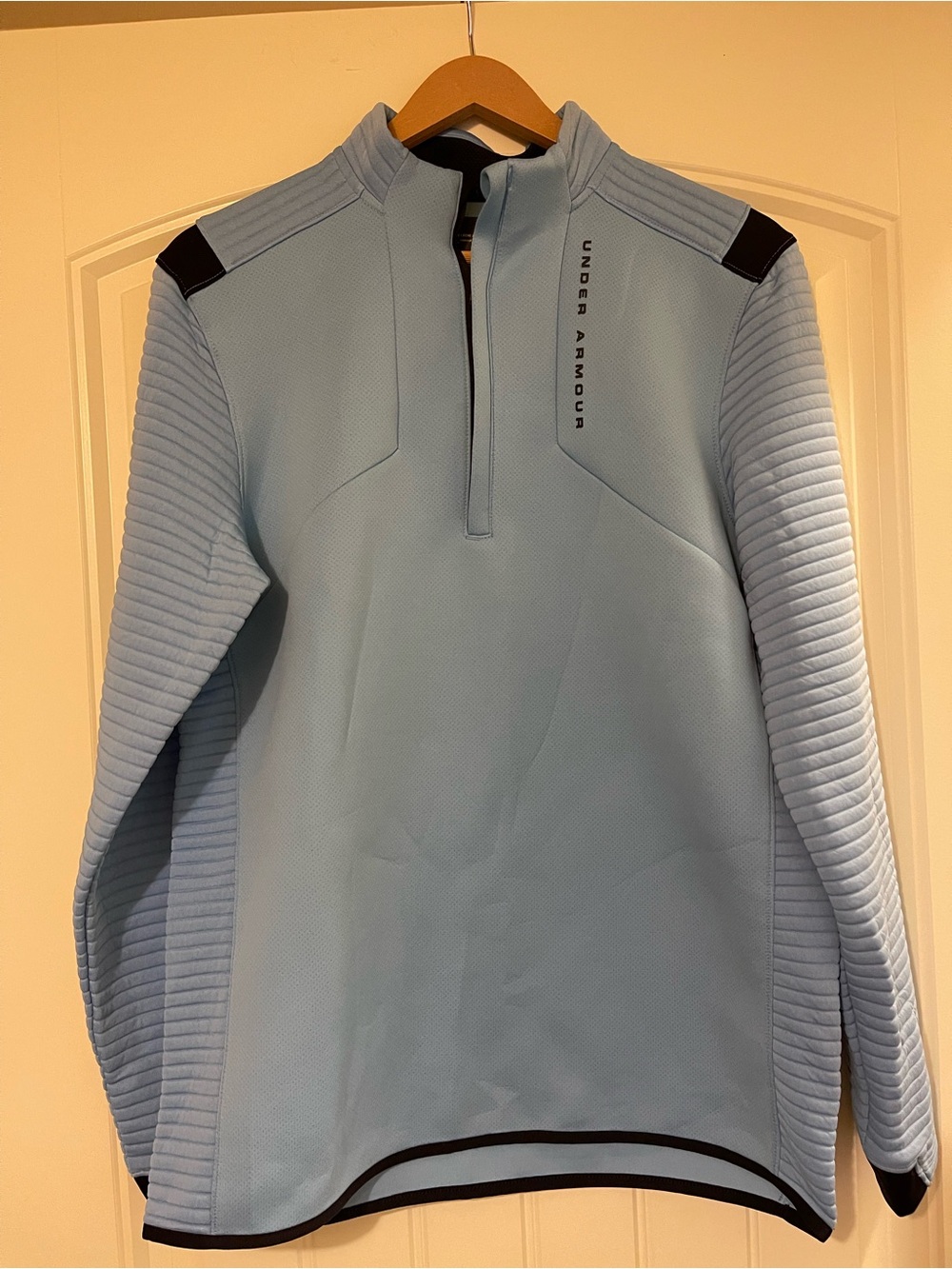 Under Armour Light Blue Quarter-Zip Performance Pullover with Black Accents